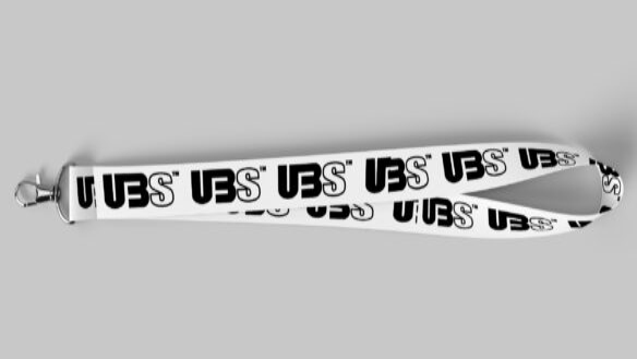 UBS Black_white Lanyard - UnitedBySpeed